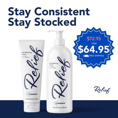 Performance Kit - Corganics Relief Includes Cream Pump (16 oz.) + Tube (4 oz.)