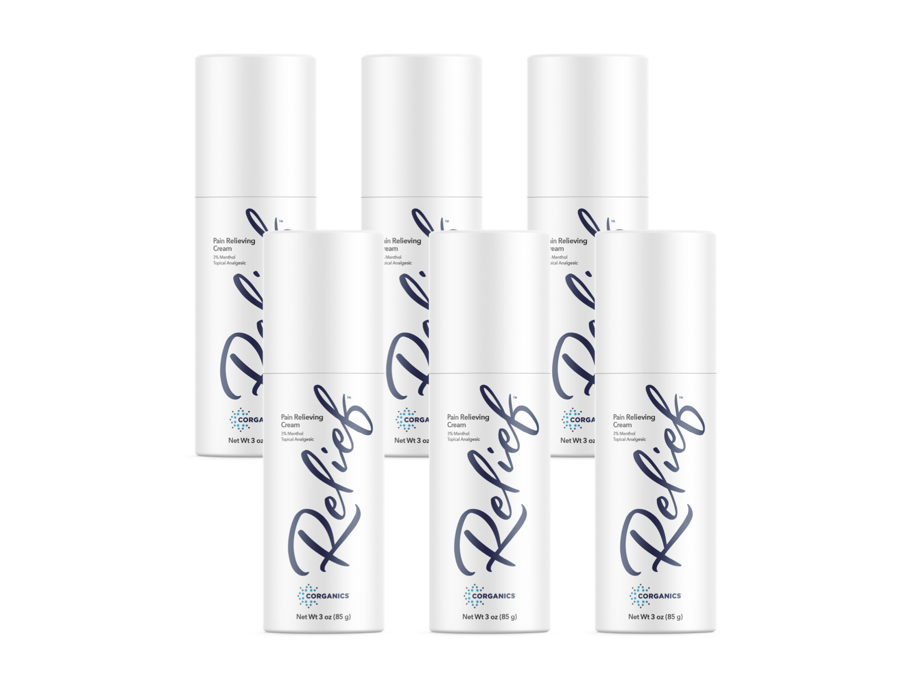 Corganics Relief Topical Cream 6-Pack of 3 oz. roll-ons