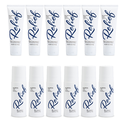 Pro Bundle - Corganics Relief Includes 6 Cream (4 oz.) + 6 Roll-On (3 oz.)